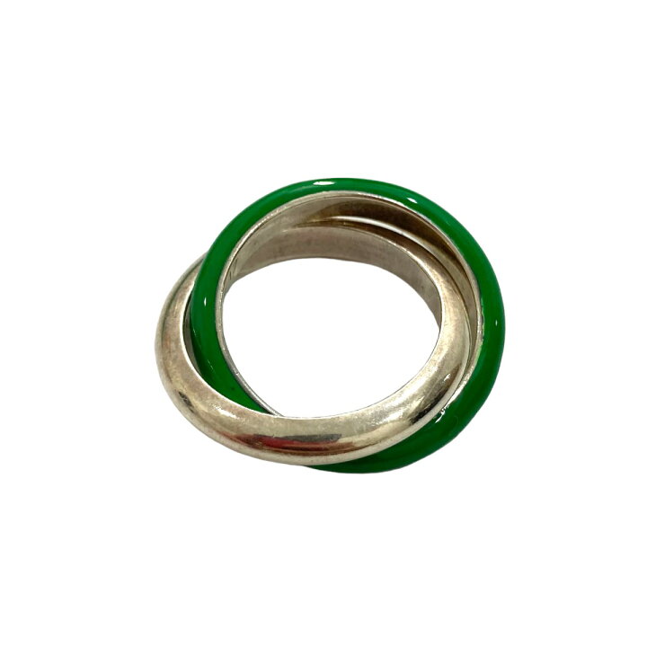 楽天市場】【中古】BOTTEGA VENETA エッセンシャル 2連リング グリーン  