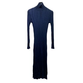 【中古】mame kurogouchi21AW Winding Ribbed Knitted Dress MM21FW-KN022 ネイビー サイズ：2【価格見直し】