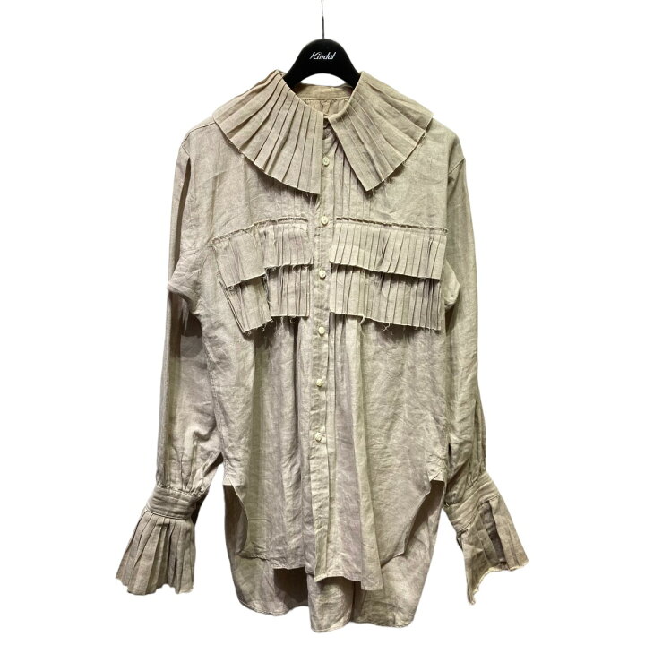 楽天市場】【中古】JUN MIKAMI リネンフリルシャツ ベージュ サイズ：F  