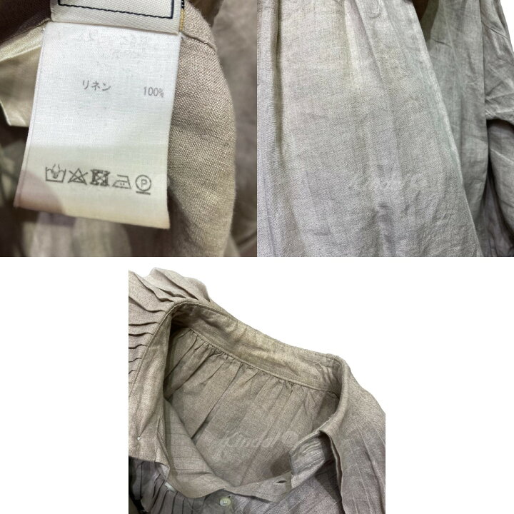 楽天市場】【中古】JUN MIKAMI リネンフリルシャツ ベージュ サイズ：F 