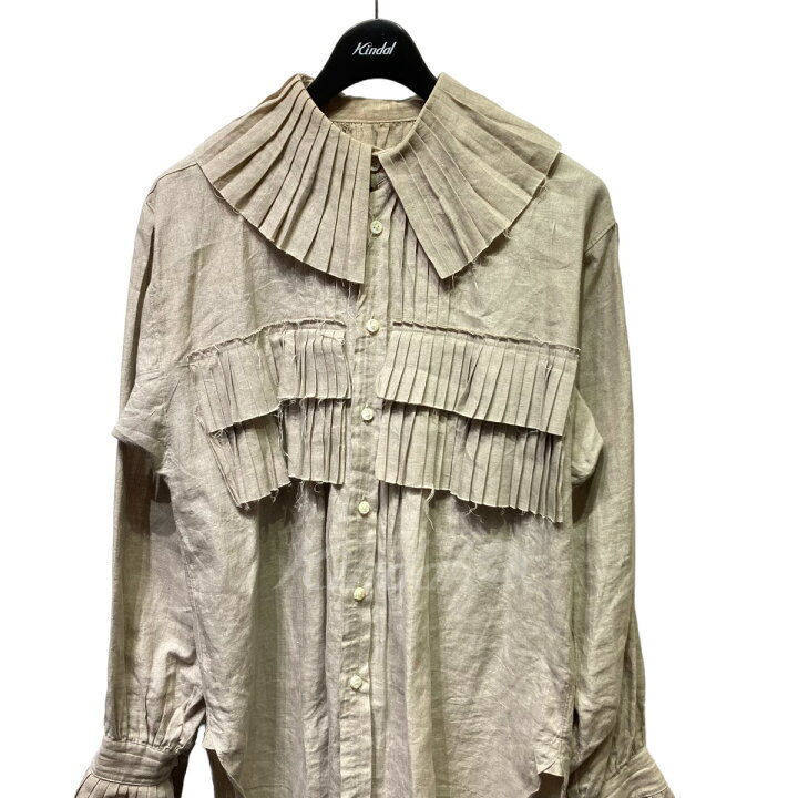 楽天市場】【中古】JUN MIKAMI リネンフリルシャツ ベージュ サイズ：F  