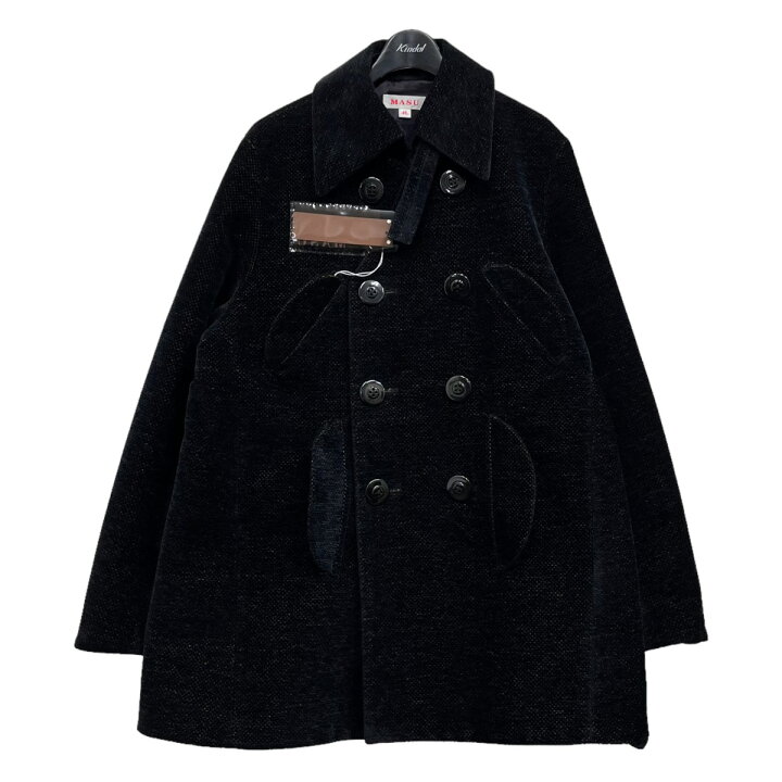 楽天市場】【中古】MASU 「V NECK PEA COAT」Pコート ブラック サイズ  