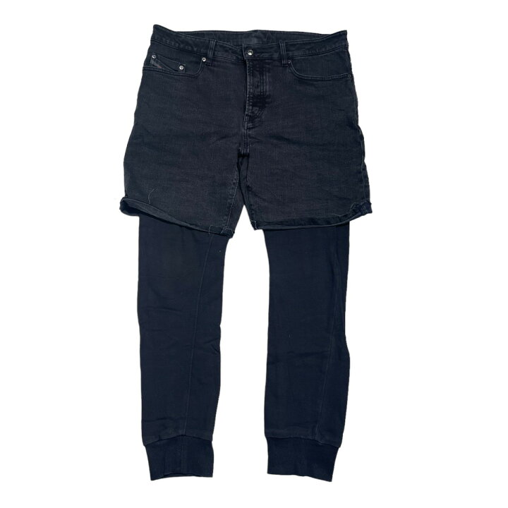 楽天市場】【中古】DIESEL デニム切替スウェットパンツ ブラック 
