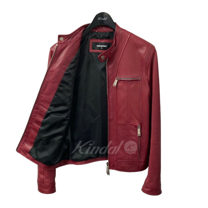 楽天市場】【中古】DSQUARED2 シングルライダースジャケット ボルドー  