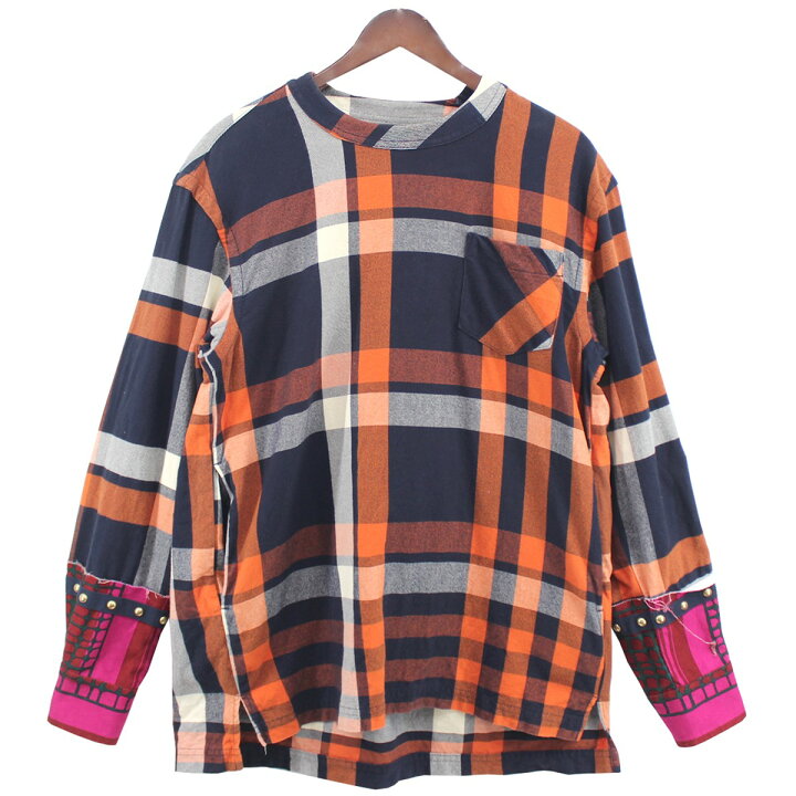 楽天市場】【中古】sacai Plaid Pullover Shirt スタッズ 切替 