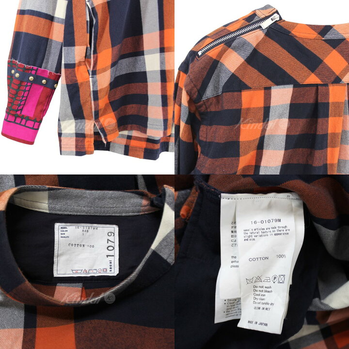 楽天市場】【中古】sacai Plaid Pullover Shirt スタッズ 切替 