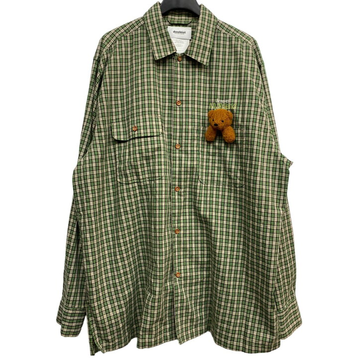 楽天市場】【中古】doublet 22SS Check Shirt With my Friendbearくま 