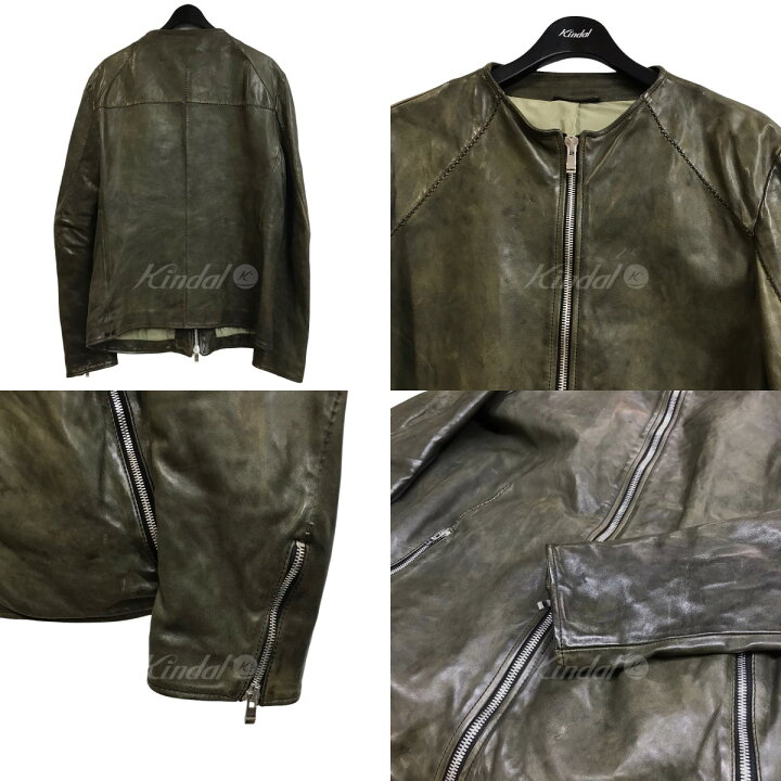 楽天市場】【中古】incarnation シングルレザージャケット オリーブ 