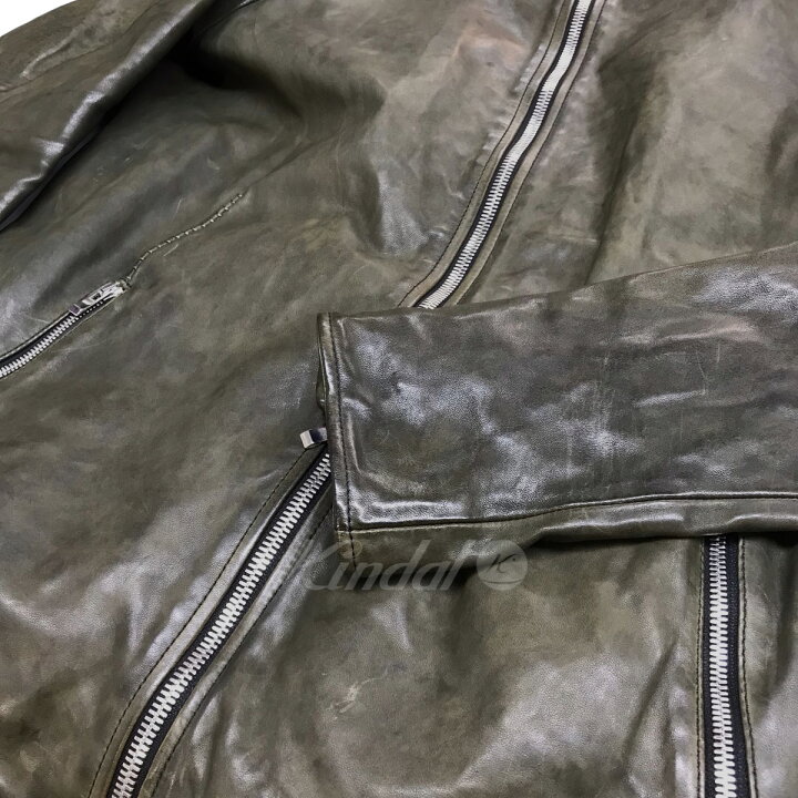楽天市場】【中古】incarnation シングルレザージャケット オリーブ 