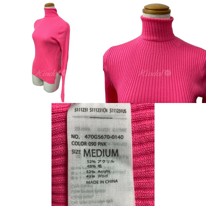 楽天市場】【中古】nagonstans ウール混 ハイネック ニット ピンク  