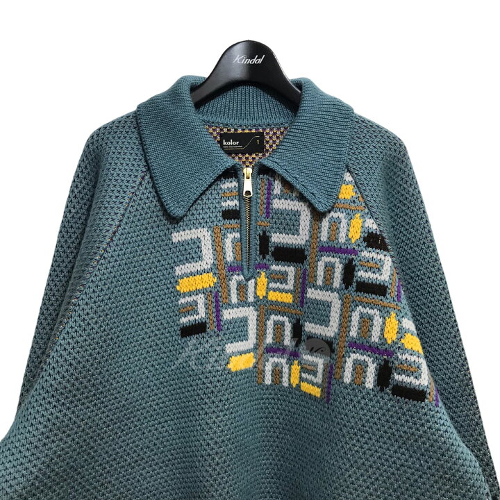 楽天市場】【中古】kolor 23AW ｢Knit｣ 23WCM-N08304 ブルー サイズ：1 
