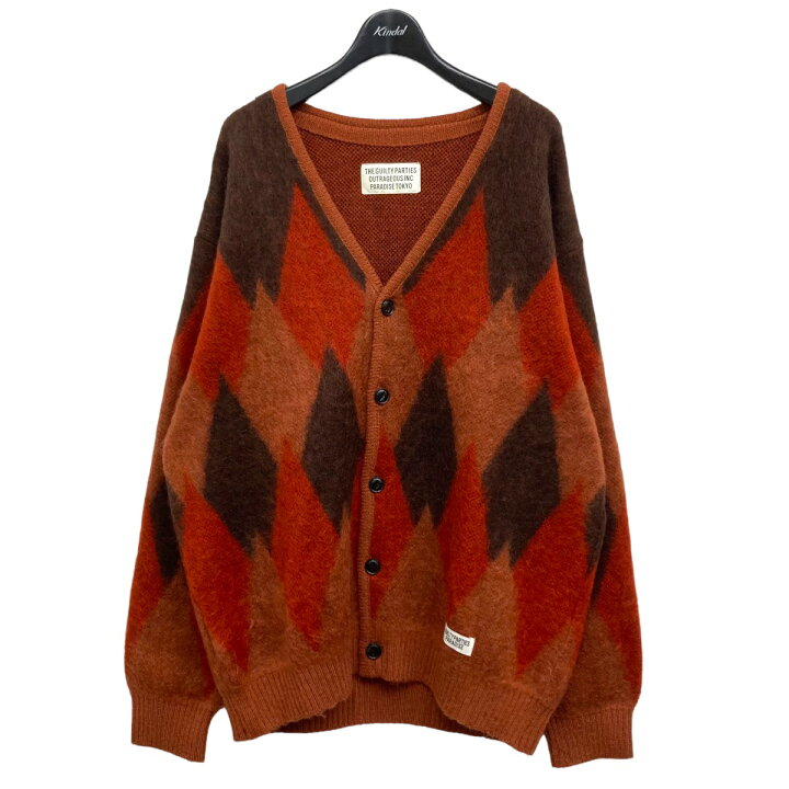 楽天市場】【中古】WACKO MARIA ダイヤ柄モヘアカーディガン オレンジ  