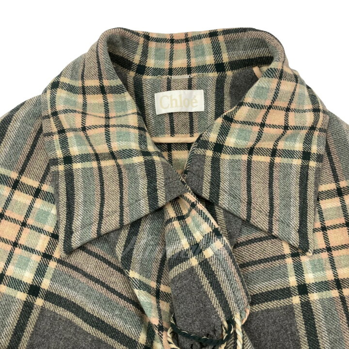 楽天市場】【中古】Chloe フリンジガウンコート ポンチョ 15AMA02 