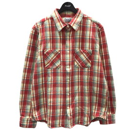 【中古】TMT　チェック柄ネルシャツ VINTAGE HEAVY PLAID SHIRTS レッド・ブルー・イエロー他 サイズ：XL 【021123】（ティーエムティー）