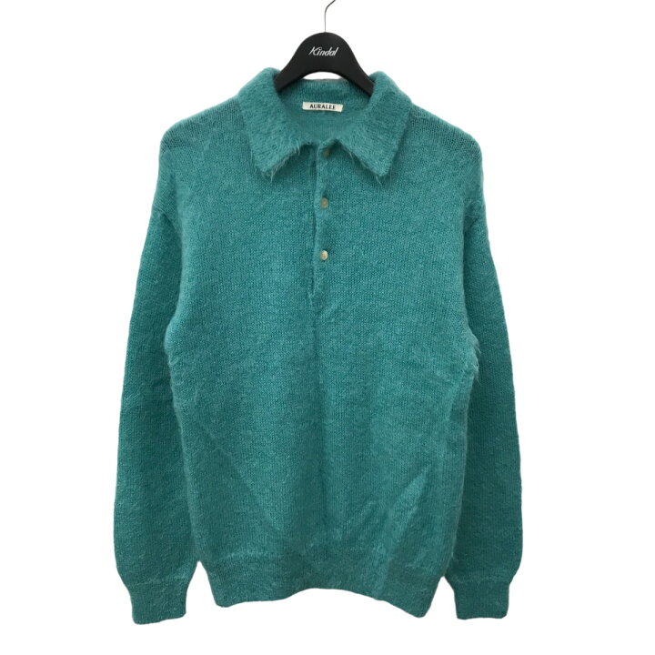 楽天市場】【中古】AURALEE RUSHED SUPER KID MOHAIR KNIT POLO 