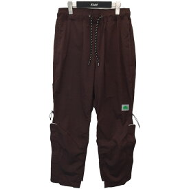 【中古】JieDa × ellesse「PARACHUTE PANTS」トラックパンツ ブラウン サイズ：-【価格見直し】