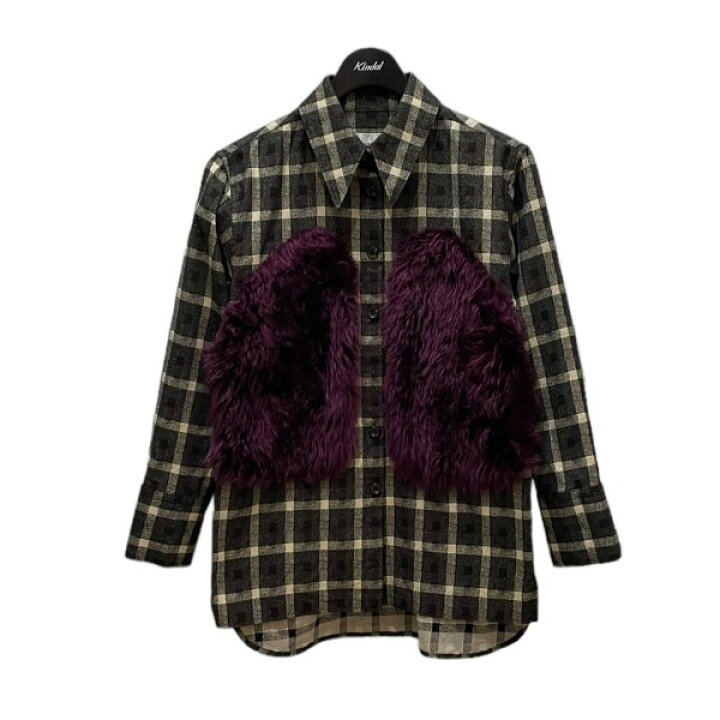 楽天市場】【中古】AKIRA NAKA ファーチェックシャツ ブラウンx 