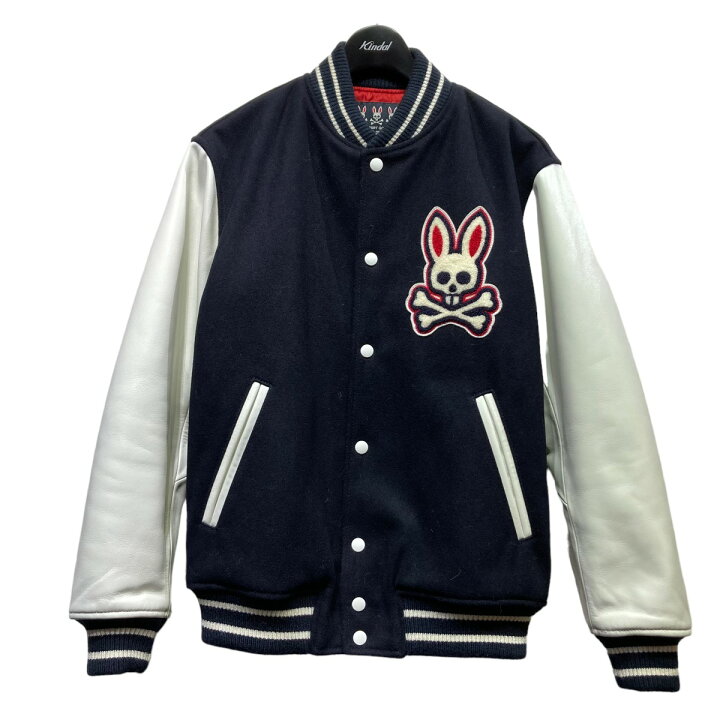 楽天市場】【中古】PSYCHO BUNNY スタジャン 291242 ネイビー×ホワイト 