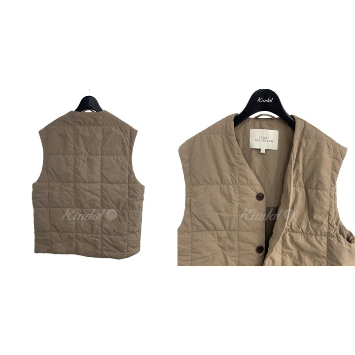 楽天市場】【中古】STUDIO NICHOLSONエコダウンベスト ベージュ サイズ 