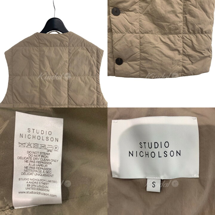 楽天市場】【中古】STUDIO NICHOLSONエコダウンベスト ベージュ サイズ 