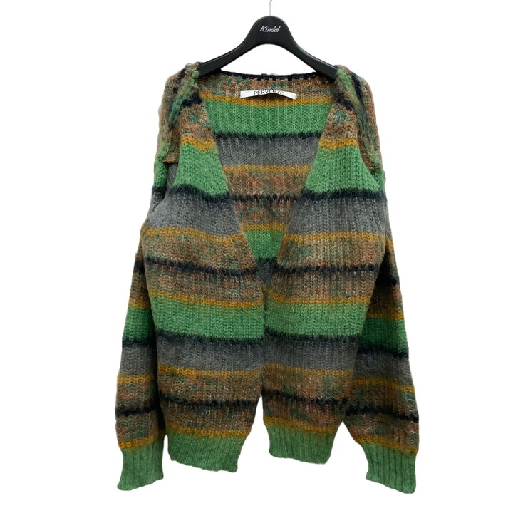 楽天市場】【中古】PERVERZE 21AW Stripe mohair wide cardigan ニット 