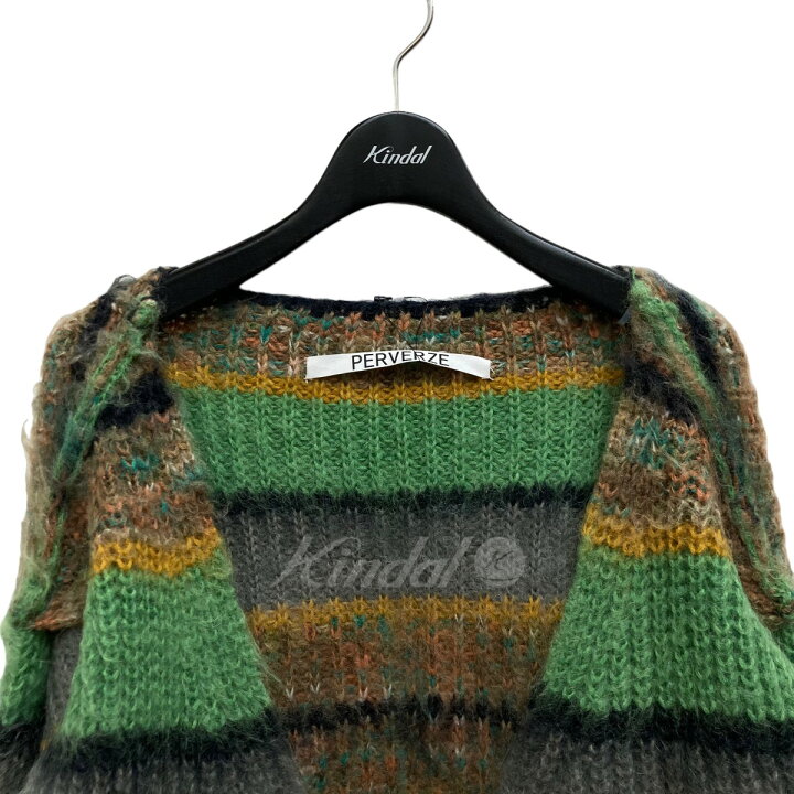 楽天市場】【中古】PERVERZE 21AW Stripe mohair wide cardigan ニット  