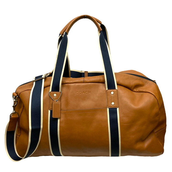 楽天市場】【中古】COACH 2WAYヘリテージ ウェブレザーダッフルバッグ 