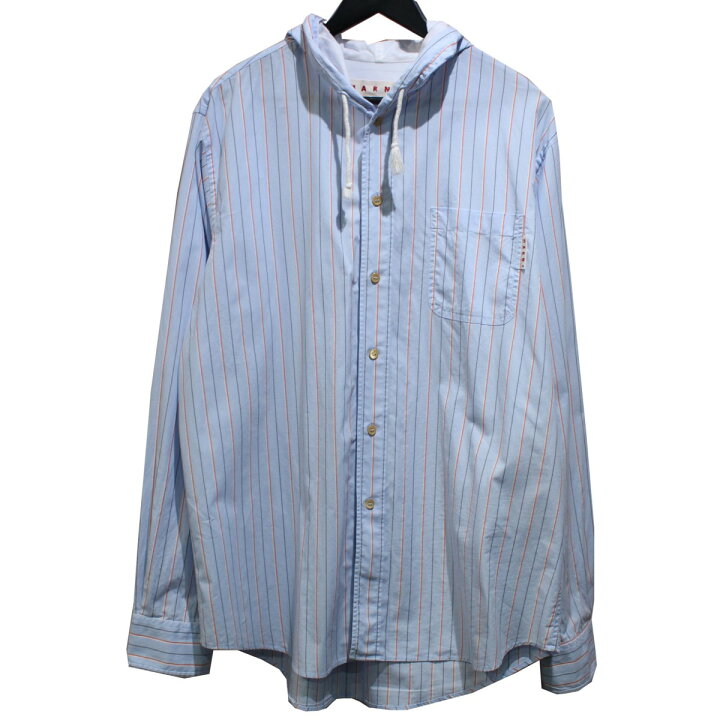 楽天市場】【中古】MARNI 23SS フード付き ストライプシャツパーカー 