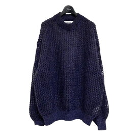 【中古】JANE SMITH2022AW 「5G MOHAIR GRID MESH CREAW KNIT」 メッシュモヘアニット パープル サイズ：M【価格見直し】