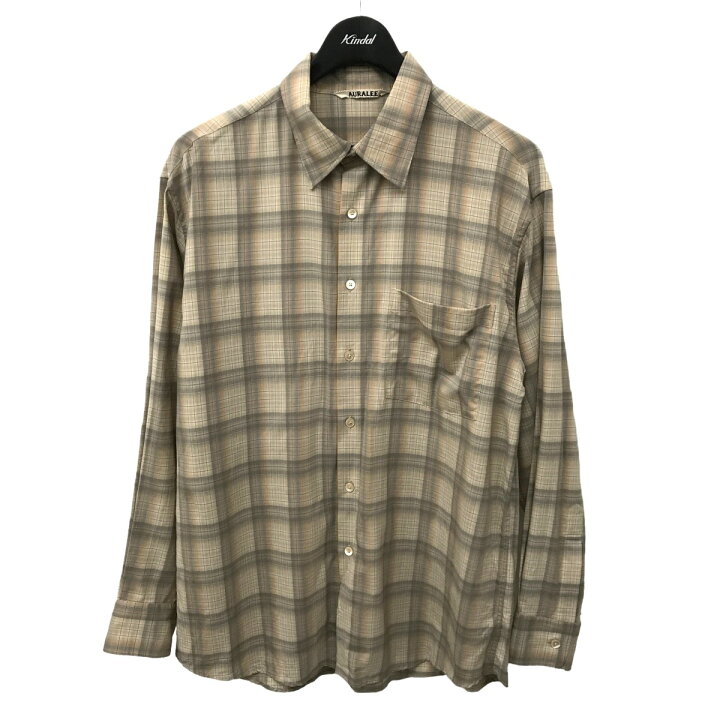 楽天市場】【中古】AURALEE SUPER LIGHT WOOL CHECK SHIRTS チェック 