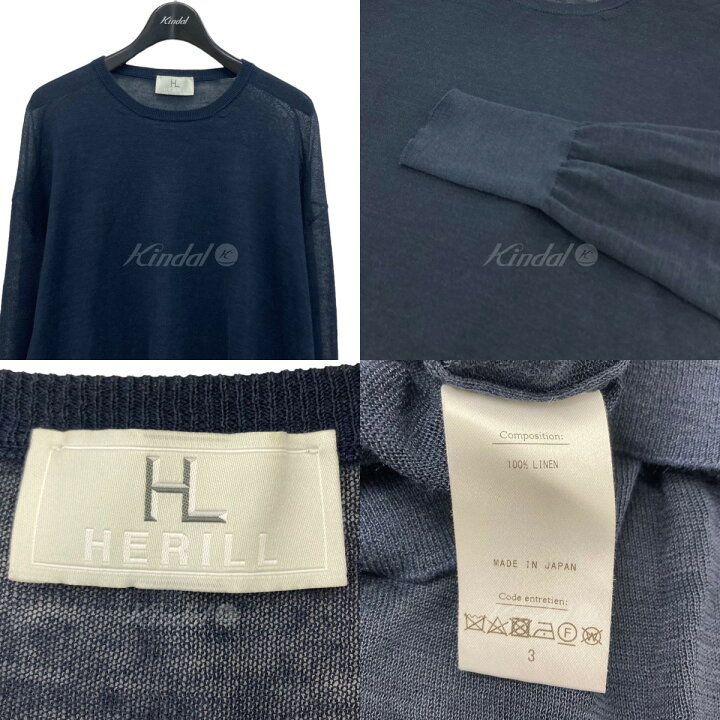 楽天市場】【中古】HERILL リネンニット ネイビー サイズ：3 【051123 