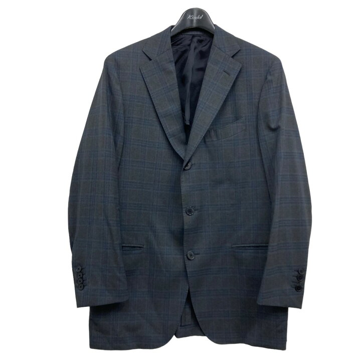 楽天市場】【中古】LARDINI チェックテーラードジャケット グレー 