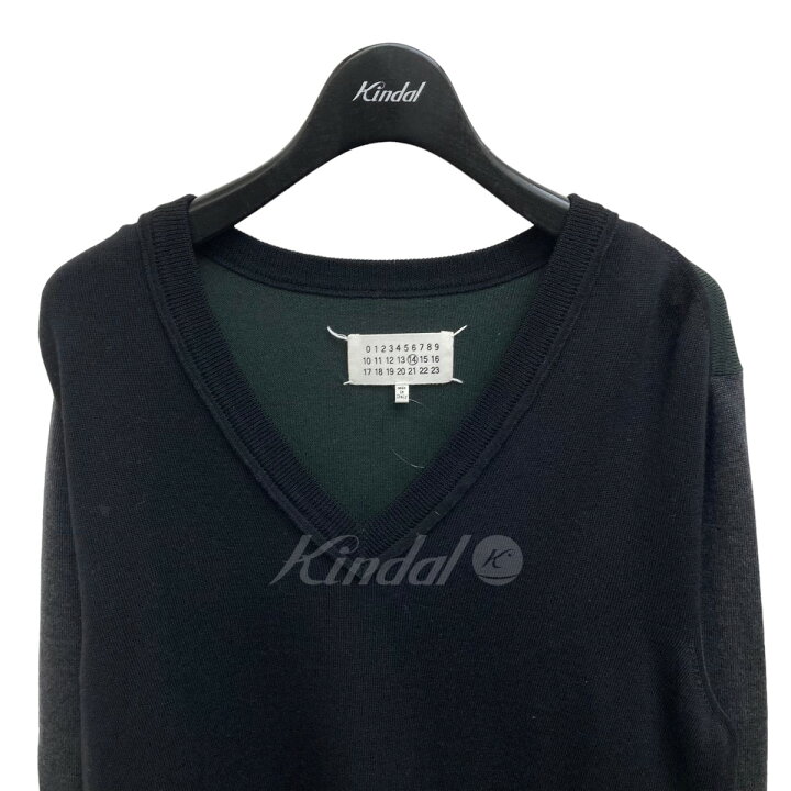 楽天市場】【中古】Maison Margiela バイカラー切替Vネックニット 