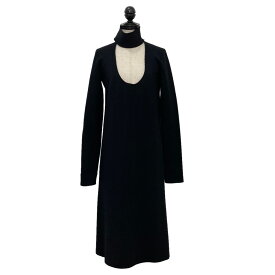 【中古】BOTTEGA VENETAROUND NECK DRESS ラウンドネックドレスニットワンピース ブラック サイズ：36【価格見直し】