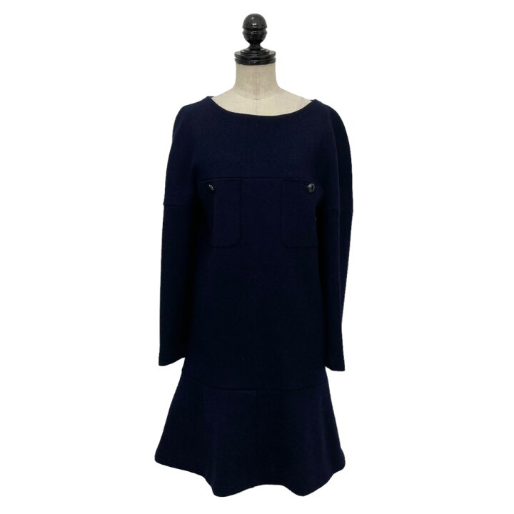 楽天市場】【中古】CHANELニットカシミヤ 袖ボタンデザインワンピース  