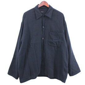 【中古】COMOLI23SS カシミヤ和紙シャツジャケット ネイビー サイズ：2【価格見直し】