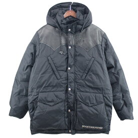 【中古】mastermind WORLD Rocky Mountain FeatherbedEdition Leather Down Parka Jacket レザー切替 ダウンジャケット ブラック サイズ：42【価格見直し】