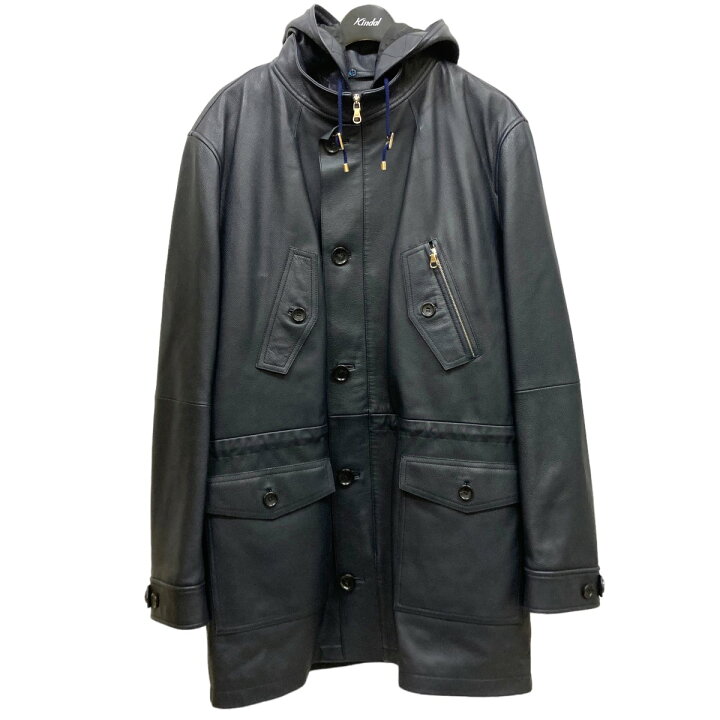 楽天市場】【中古】LOEWE レザーコート ネイビー サイズ：48 【081123 