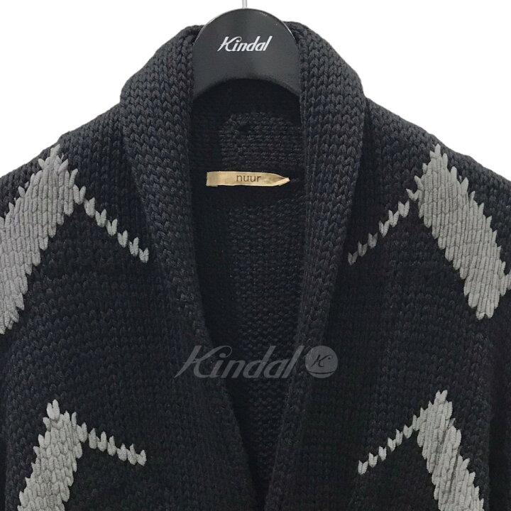 楽天市場】【中古】nuurショールカラーニットカーディガン ブラック 