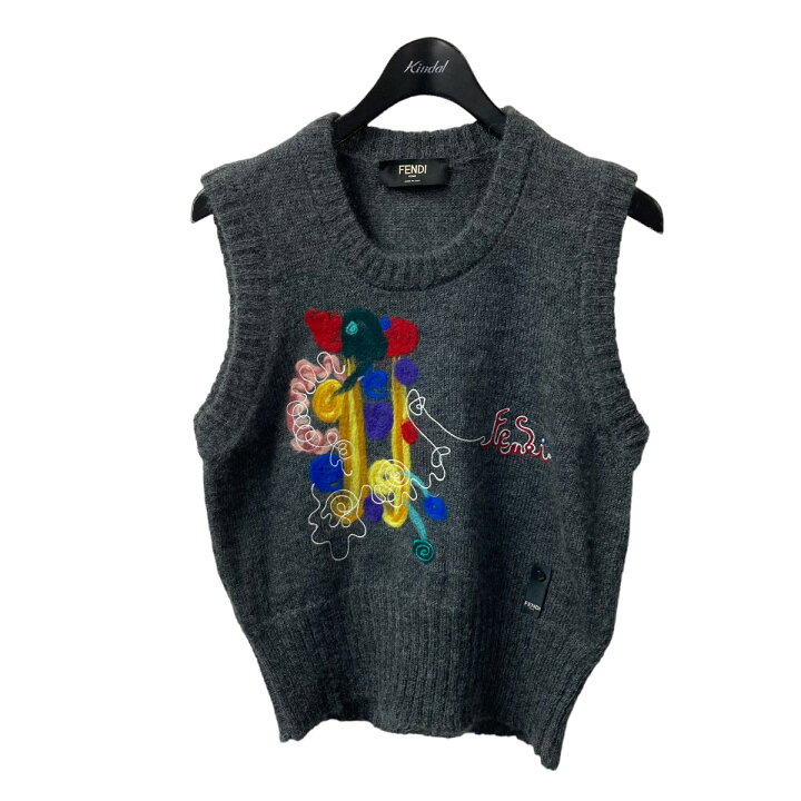 楽天市場】【中古】FENDI ニットベスト グレー サイズ：46 【091123  