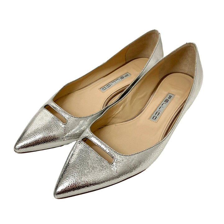 楽天市場】【中古】PELLICO ANDREA ポインテッドトゥパンプス シルバー  