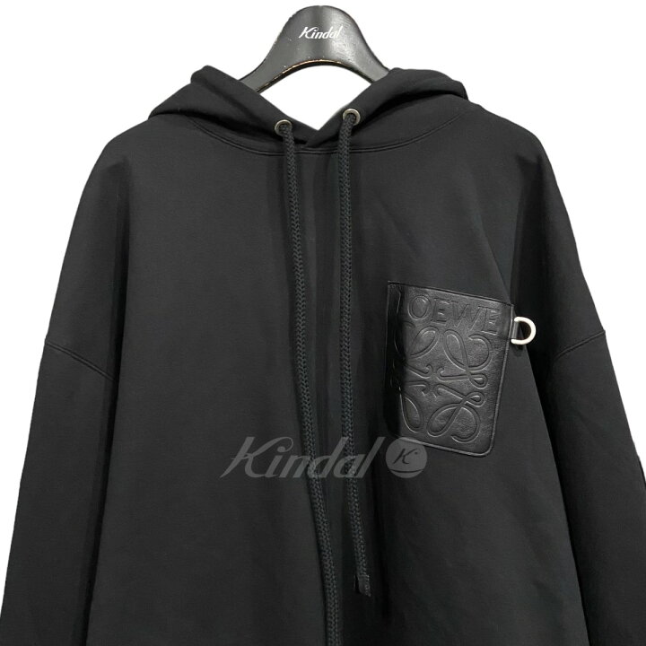 楽天市場】【中古】LOEWEアナグラムレザーパッチパーカー ブラック 