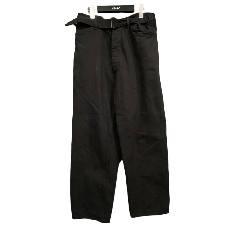 楽天市場】【中古】COMOLI 23SS ベルテッドデニムパンツ ブラック 