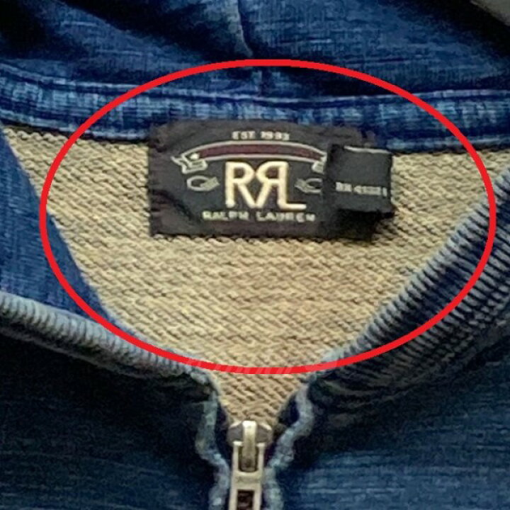 楽天市場】【中古】RRL ジップパーカー 0200011581 インディゴ サイズ  