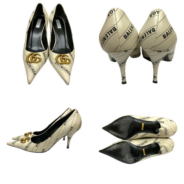 楽天市場】【中古】GUCCI×BALENCIAGAGGマーモントロゴ総柄パンプス 