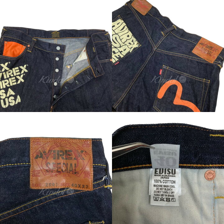 楽天市場】【中古】EVISU×AVIREX デニムパンツ インディゴ サイズ：40 