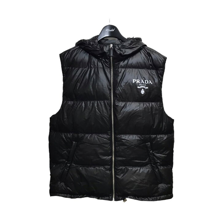 楽天市場】【中古】PRADA22SS Re-Nylon ダウンベスト ブラック サイズ 