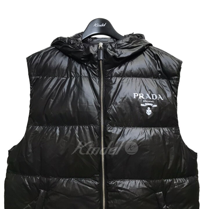 楽天市場】【中古】PRADA22SS Re-Nylon ダウンベスト ブラック サイズ 