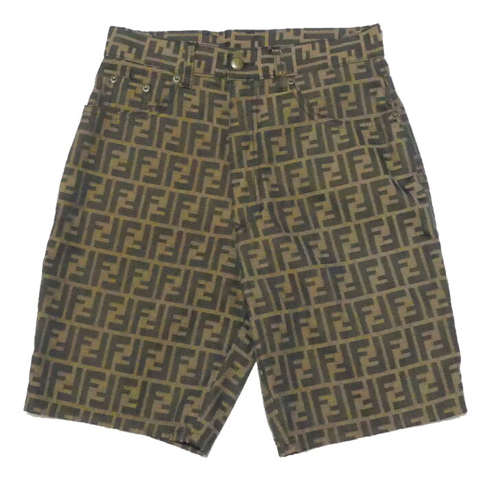 楽天市場】【中古】FENDIズッカ柄 ロゴ ハーフパンツ ブラウン サイズ  