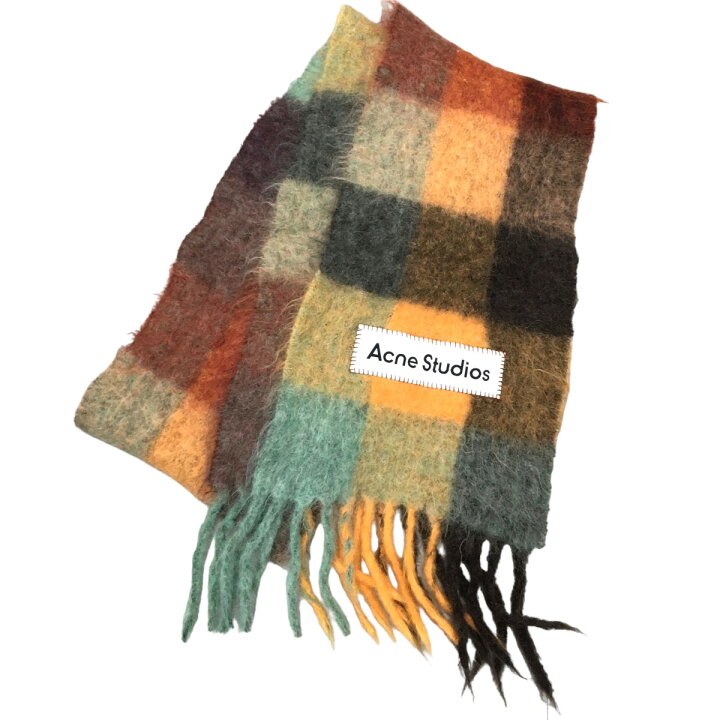 楽天市場】【中古】ACNE STUDIOS チェック柄マフラー ブラウン  
